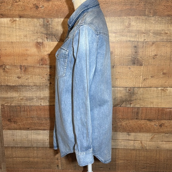 Madewell Denim Snap-Button Western Shirt in Percy Wash size XXS - Picture 6 of 12